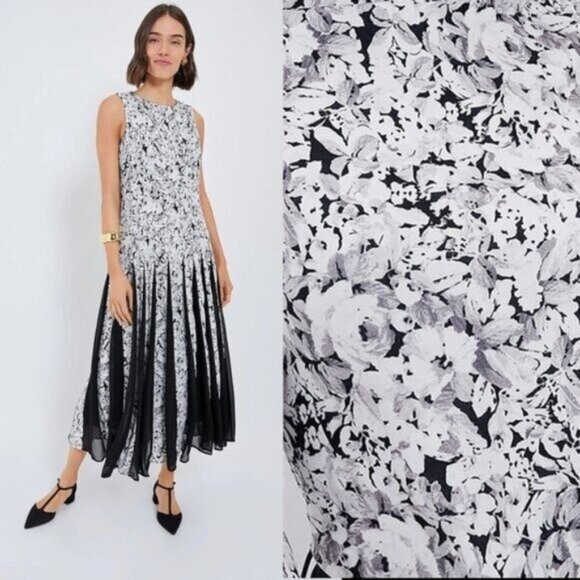 Tuckernuck NEW Gray Gardens Andi Floral Pleated Formal Maxi Dress Size 2
